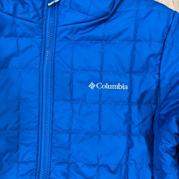 Kids Columbia Jacket Coat Size XL Blue Quilted Puffer Light Weight - Picture 3 of 5